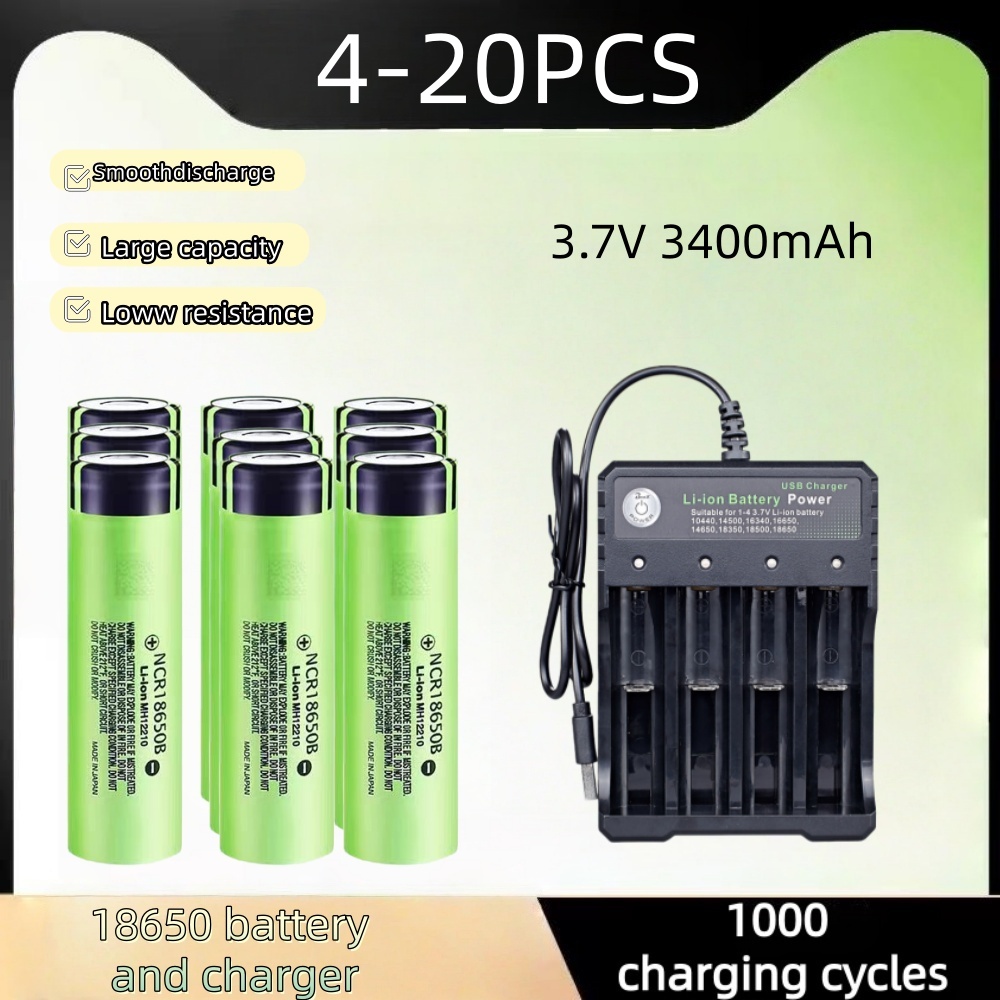 Vape Battery 18650 - 4-20PCS Rechargeable Lithium Battery 18650 Battery
