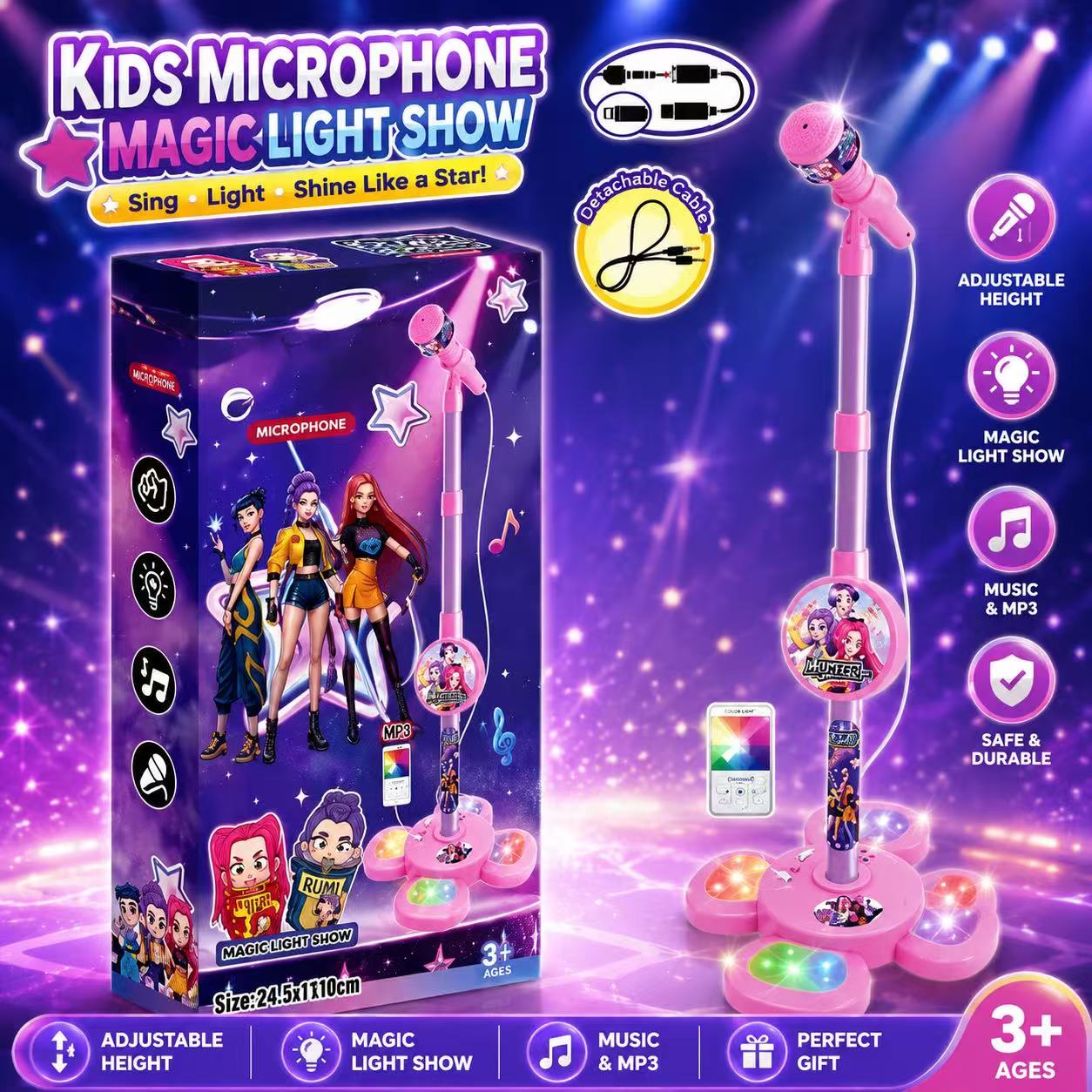 Shure Mic Sm58 - Karaoke Microphone with Stand, Portable Music