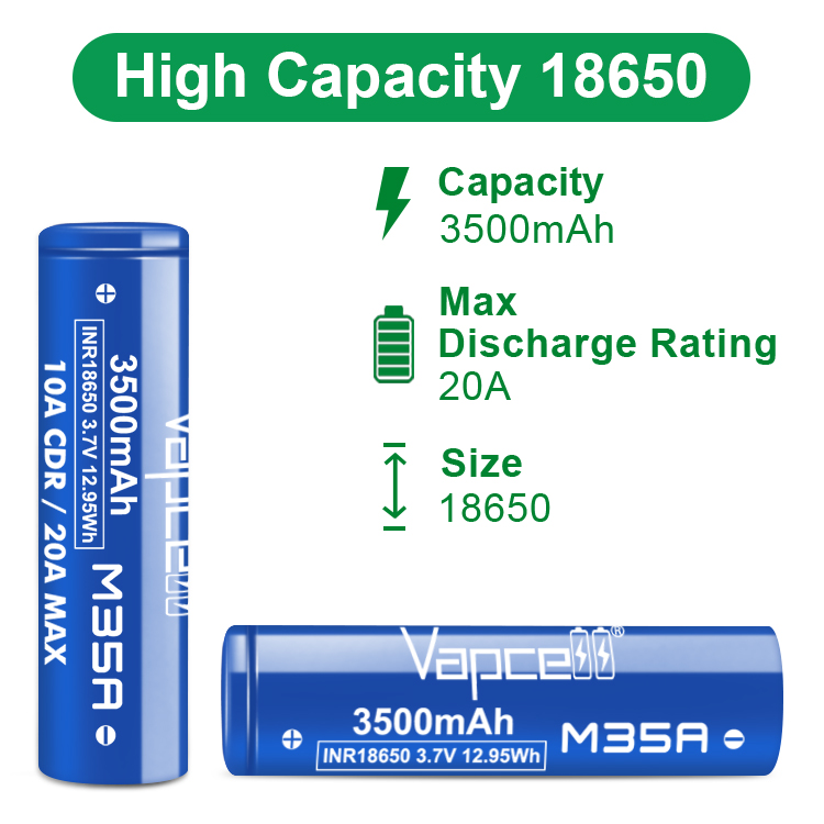 Original Vapcell M35A 18650 M3 - đánh giá và giá Vape Battery 18650